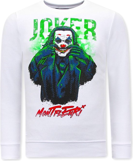Heren Sweater met Print - Joker - 3762 - Wit