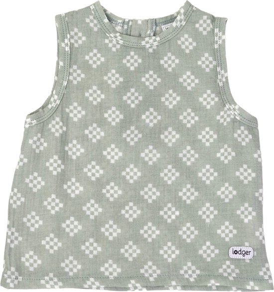 Chemise sans manches Lodger Toddler - Tank Topper Tribe Muslin - Vert - Taille 80 - Mouwloos - Aéré - Oeko-Tex