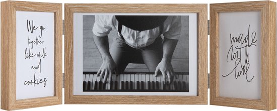Fotolijst - Henzo - Piano Triple Swing Landscape - Collagelijst voor 3 foto's - Fotomaat 10x15,15x20 cm - Naturel