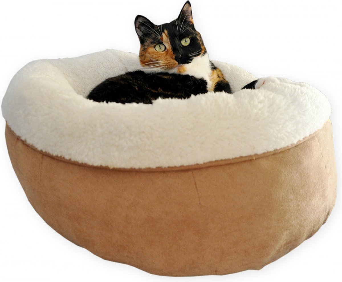 All For Paws - Kattenmand - Lambswool - Donut bed - tan beige 1st