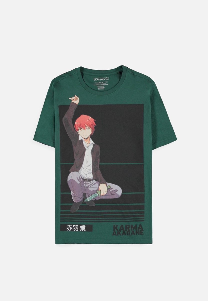 Assassination Classroom - Karma Akabane Heren T-shirt - XL - Groen