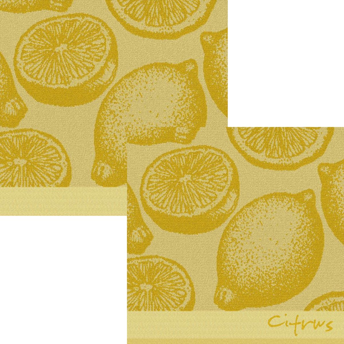 DDDDD Citrus keuken - en theedoek Yellow 2 stuks