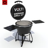 VOLT! BBQ Kamado en Céramique XL / 59 CM / 22 Pouces - Barbecue Grill Grenade 21'' 22'' - Plug & Play - Y Compris Accessoires de BBQ Kamado - Cuisine Extérieure - Barbecue à Charbon de bois - BBQ à Oeufs - BBQ Kamado - Paroi Épaisse - Zwart