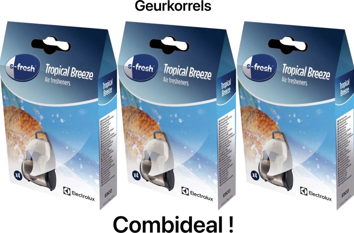 AEG - S-Fresh - Geurkorrels - Tropical Breeze (geur) - Air Freshners - Geurparels - COMBIDEAL - 12 Zakjes