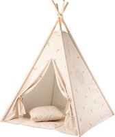 Tipi Tent / Speeltent Kinderkamer Beige Tiger Wigiwama - Speeltent voor Kinderen - Kindertent - Indianentent - Wigwam 100x100x120cm