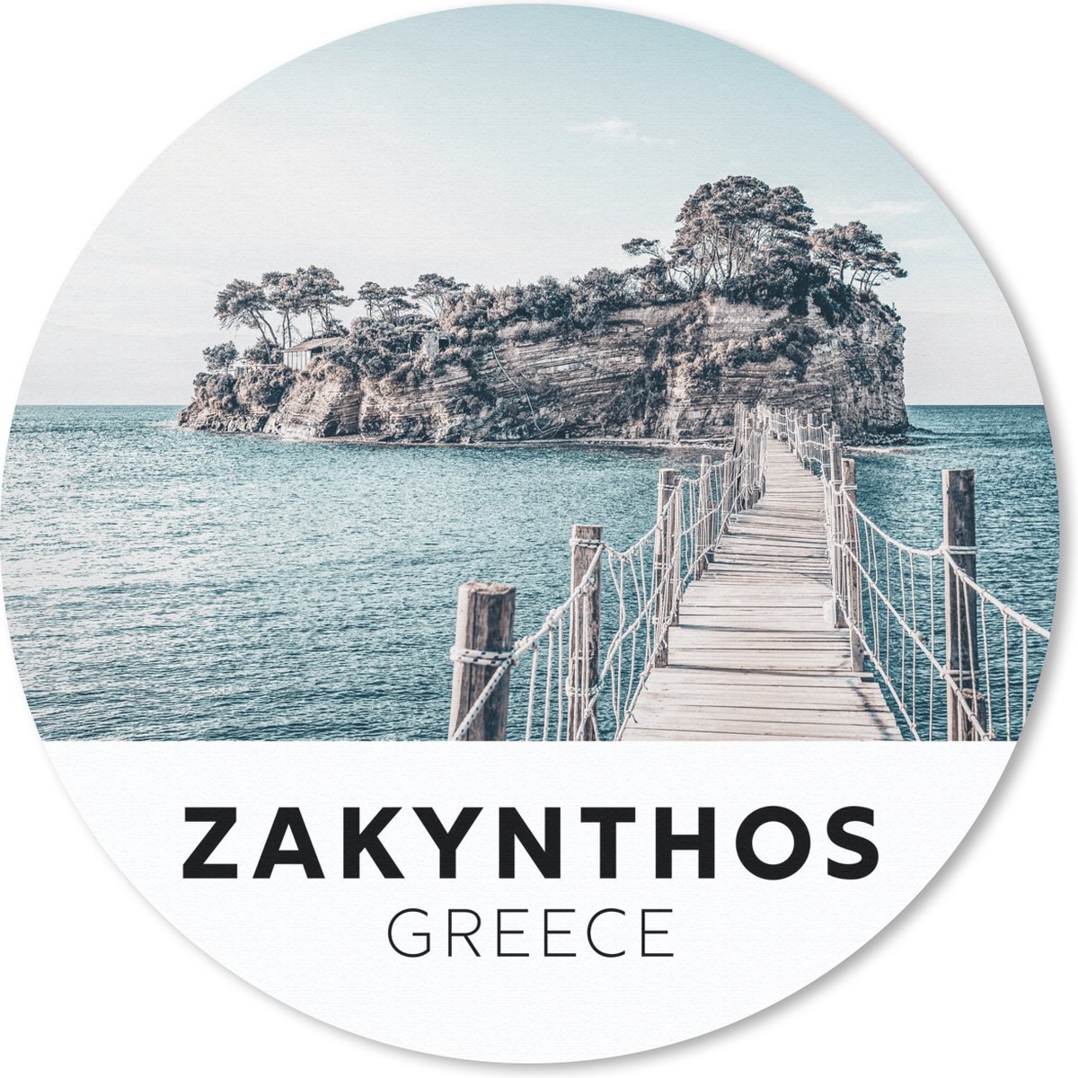 Muismat rond 30x30 cm - Mousepad Griekenland - Zakynthos - Zee - Ronde muismatten