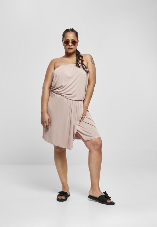 Urban Classics Robe courte -4XL- Viscose Court Bandeau Rose