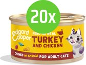 Edgard & Cooper Adult Chunks Turkey & Chick 85 gram - 20 blikjes