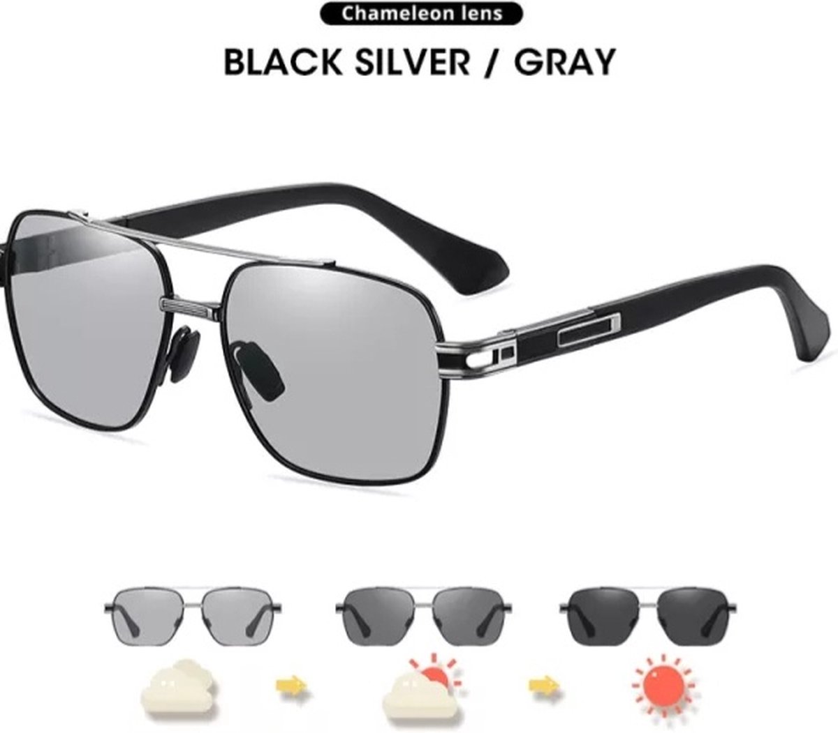 Coolpandas zonnebril zwart grijs