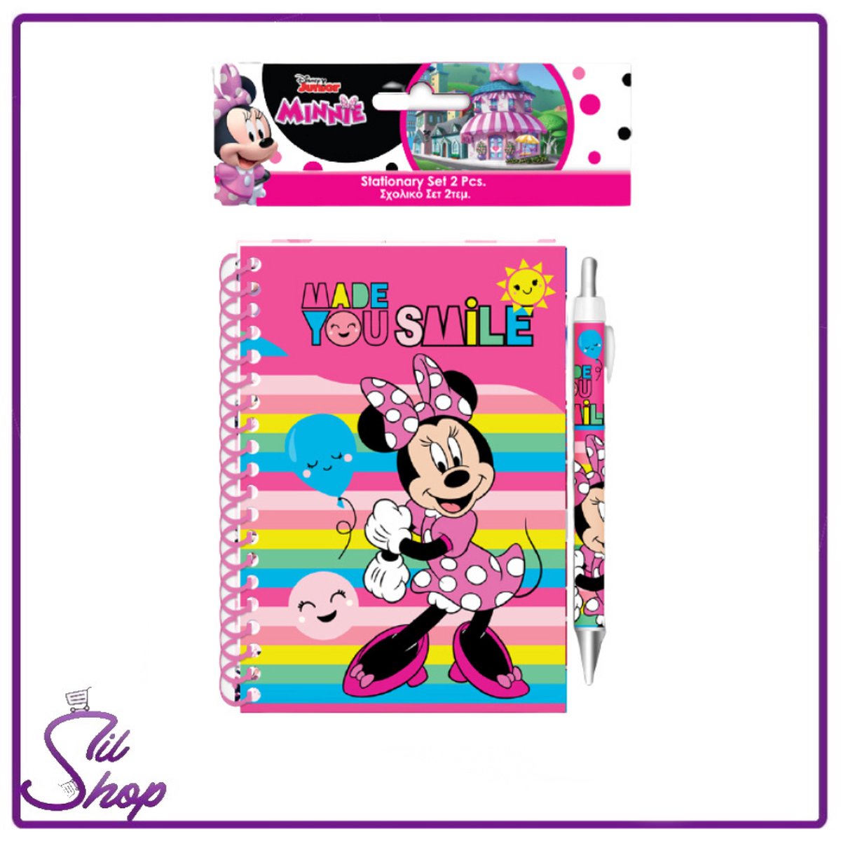 Disney notitieboek Minnie Mouse meisjes roze met pen - Notieblok Notitie School Les Papier