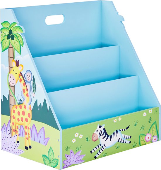 Teamson Kids Houten Boekenkast Voor Kinder - Kinderslaapkamer Accessoires - Zonnige Safari Ontwerp
