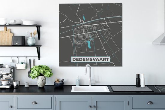Peinture sur toile Carte de la ville - Dedemsvaart - Plan d'étage - Carte - 90x90 cm - Décoration murale