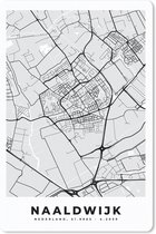 Muismat - Mousepad - Naaldwijk - Stadskaart - Zwart Wit - Plattegrond - Kaart - Nederland - 18x27 cm - Muismatten