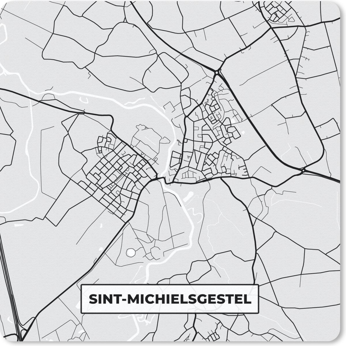 Muismat - Mousepad - Plattegrond - Kaart - Sint-Michielsgestel - Stadskaart - 30x30 cm - Muismatten