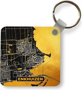Sleutelhanger - Uitdeelcadeautjes - Enkhuizen - Plattegrond - Kaart - Goud - Stadskaart - Plastic
