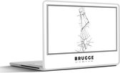 Autocollant pour ordinateur portable - 15,6 pouces - Plan de la ville - Zwart et Wit - Carte - Bruges - België - Carte - 36x27,5 cm - Autocollants pour ordinateur portable - Skin pour ordinateur portable - Couverture
