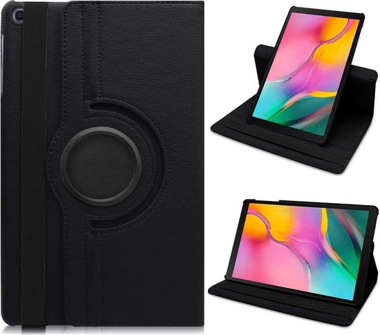 Hoes Geschikt voor Samsung Galaxy Tab S6 lite (2022 / 2021) Hoes - 360 graden draaibare tablethoes - Zwart
