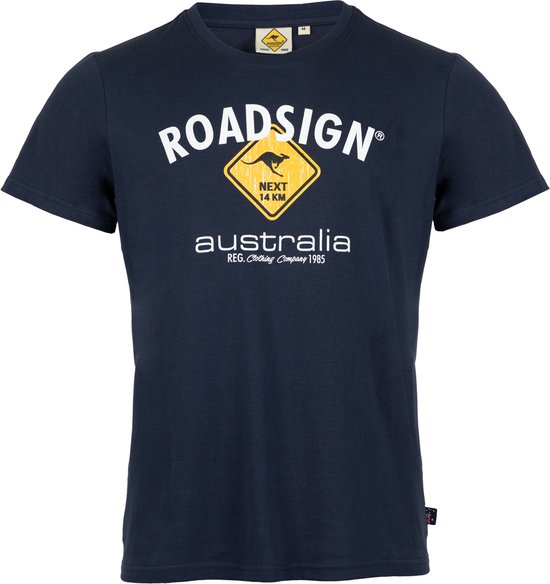 Roadsign Australia -Heren -t-shirt -kleur: NAVY (LogoPrint) Maat:M