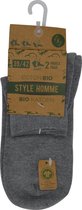 Heren Bio - enkelsokken - korte sokken - Bio katoen chaussettes courtes - 4 paar - grijs - Mannen Maat 43/46