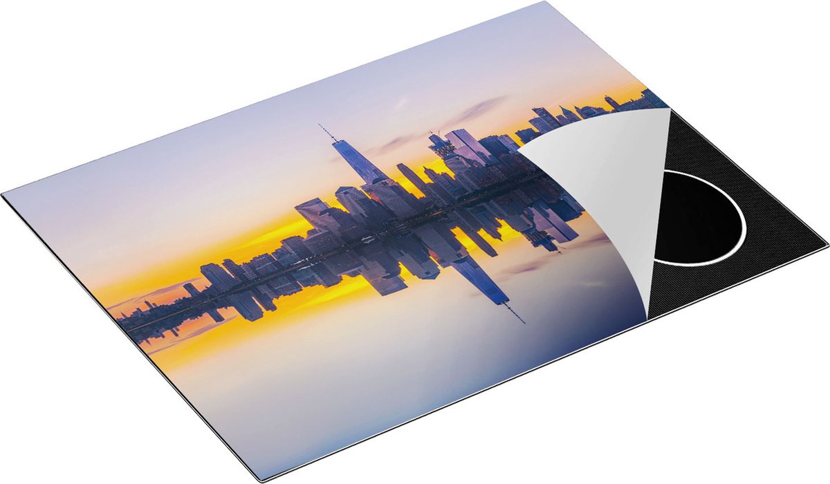 Chefcare Inductie Beschermer New York Skyline bij Zonsopgang - 70x55 cm - Afdekplaat Inductie - Kookplaat Beschermer - Inductie Mat