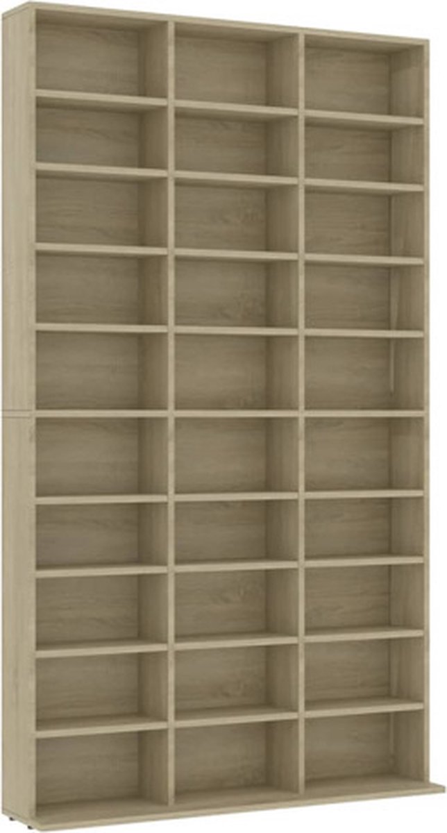 vidaXL - Cd-kast - 102x23x177,5 - cm - bewerkt - hout - sonoma - eikenkleurig