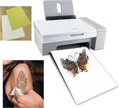 Printbaar Tattoo Papier - Wit - 2 vellen voor Inktjet - Tijdelijk printbaar tattoopapier - Tatoeage - A4 Art Tattoos Papier Diy Waterdichte Tijdelijke Tattoo Skin