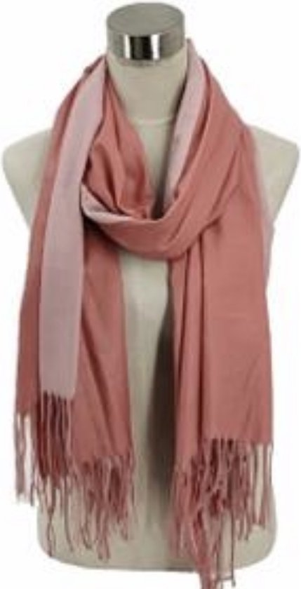 Sjaal roze 6# dubbelzijdig herfst/winter 185/70cm