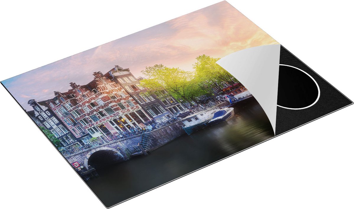 Chefcare Inductie Beschermer Amsterdamse Grachten - 77x59 cm - Afdekplaat Inductie - Kookplaat Beschermer - Inductie Mat