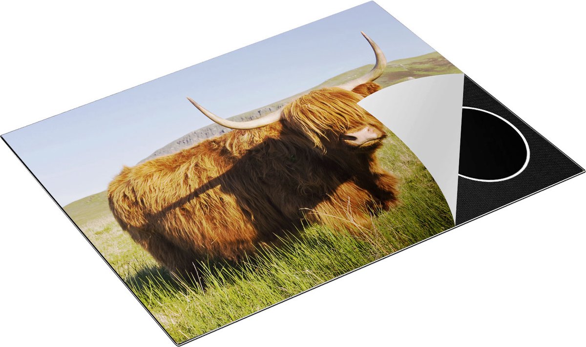 Chefcare Inductie Beschermer Schotse Hooglander Koe - Kleur - 77x59 cm - Afdekplaat Inductie - Kookplaat Beschermer - Inductie Mat