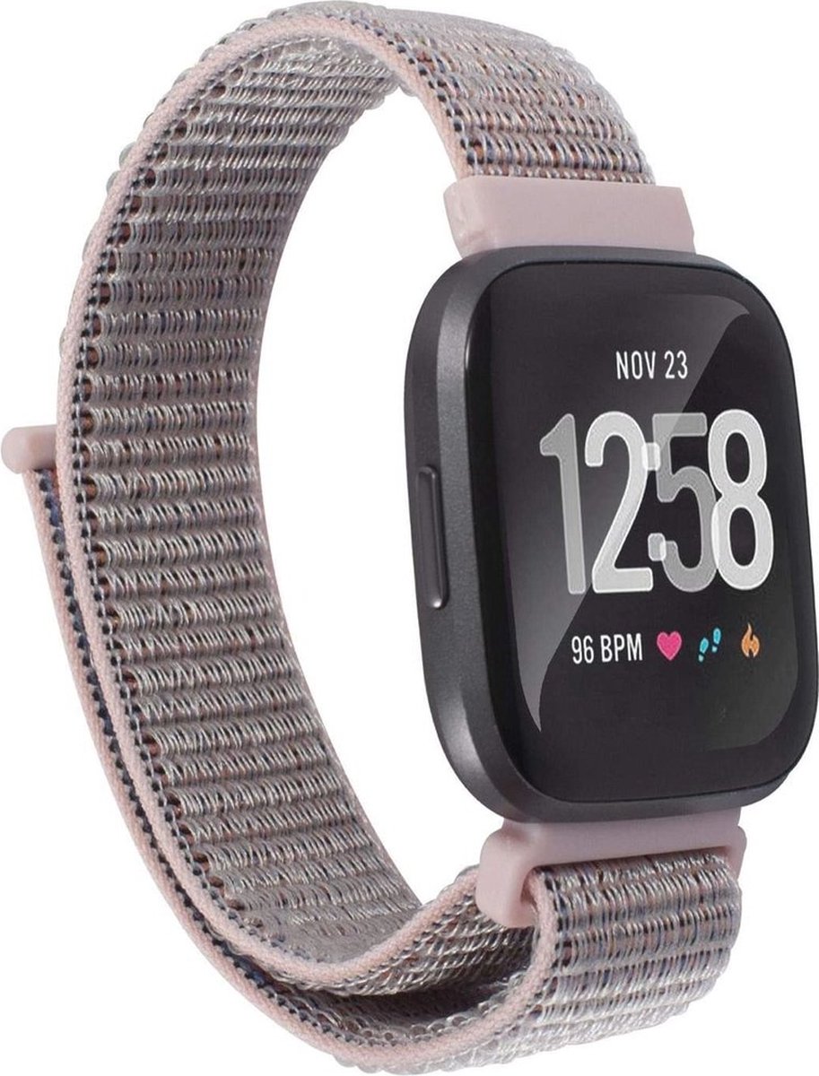 Nylon bandje - roze, geschikt voor Fitbit Versa & Fitbit Versa 2