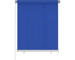 vidaXL - Rolgordijn - voor - buiten - 125(B)x140(H) - cm - HDPE - blauw