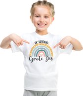Grote zus T-shirt | Grote zus t-shirt regenboog  | UV Protection | Leeftijd ca. 4 tot 5 jaar