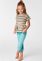 Woody pyjama dames - mandril - streep - 221-1-BSK-S/929 - maat L