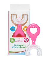 360 graden U vormige baby tandenborstel - Bijtringen - Zachte siliconen - Kinderen tandenborstel - Jongen/Meisje - Roze hart