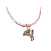 Ketting-Paard-Roze-45 cm-Paardhoofd-Charme Bijoux