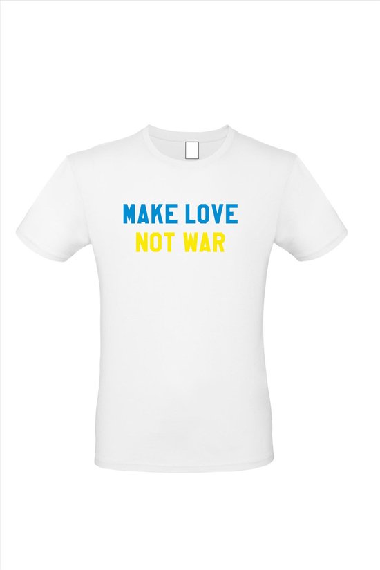 T shirt Ukraine Make love not war blanc | Ukraine |Chemise avec drapeau ukrainien