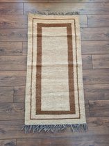 Handgemaakt Kelim vloerkleed 90 cm x 160 cm - Naturel Wol tapijt Kilim Uit Egypte - Handgeweven Loper tapijt - Woonkamer tapijt