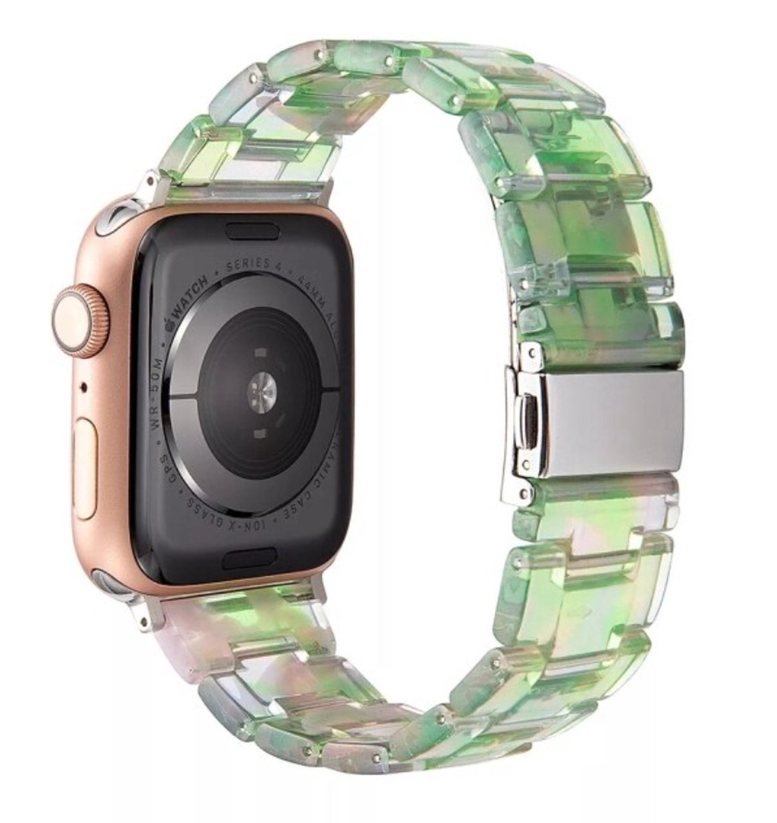 UrbanGoods - Horlogeband - Hars - Licht groen - Lichtgewicht - 42 - 44 - 45 mm - Geschikt voor Apple Watch - Smartwatch iWatch