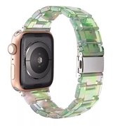 UrbanGoods - Horlogeband - Hars - Licht groen - Lichtgewicht - 42 / 44 / 45 mm - Geschikt voor Apple Watch - Smartwatch iWatch