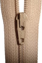 Ykk Rits - 8 cm - Niet Deelbaar - Beige met Spiraaltandjes.