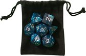 D&D dice set - DnD dobbelstenen set Grey & Blue - Dungeons and Dragons dobbelstenen Inclusief velvet bewaarzakje