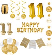 11 jaar Verjaardag Versiering pakket Gold