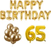 65 jaar Verjaardag Versiering Ballon Pakket Goud