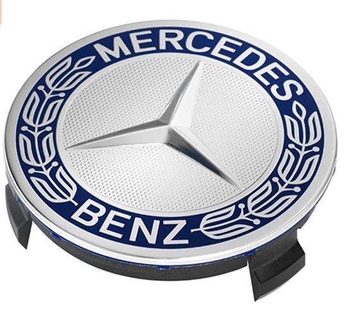 Set van 4 Mercedes naafdoppen krans blauw - 75mm Naafkappen - Originele Velgen - naafkapjes - wieldop - Embleem - Logo - Ster - A C E G S Klasse - Naafdopjes