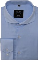 Vercate - Strijkvrij Overhemd - Hemelsblauw - Slim Fit - Jacquard - Heren - Maat 41/L
