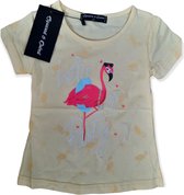 T-Shirt - Flamingo - Geel - 146/152