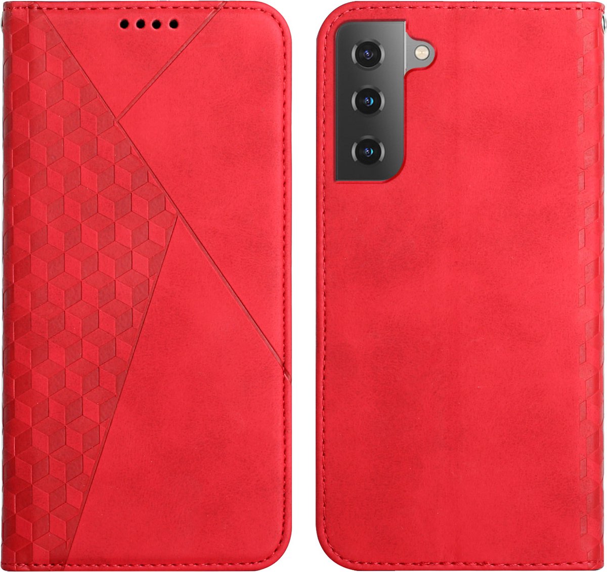 Samsung Galaxy S22 Plus Book Case - PU Lederen Telefoonhoesje - Pasjeshouder - Rood