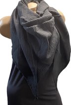 Sjaal driehoekig van katoen 240/115cm zwart