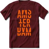 Amsterdam T-Shirt | Souvenirs Holland Kleding | Dames / Heren / Unisex Koningsdag shirt | Grappig Nederland Fiets Land Cadeau | - Burgundy - XXL