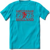 Amsterdam T-Shirt | Souvenirs Holland Kleding | Dames / Heren / Unisex Koningsdag shirt | Grappig Nederland Fiets Land Cadeau | - Blauw - 3XL